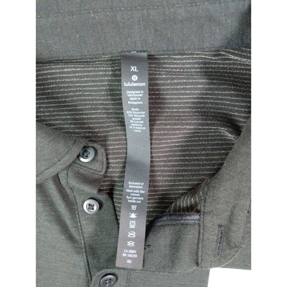 LULULEMON Evolution Short-Sleeve Polo Slim Fit SZ XL Black Sweat-wicking Golf - Picture 7 of 9